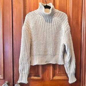 Oversized Turtleneck Woven Sweater